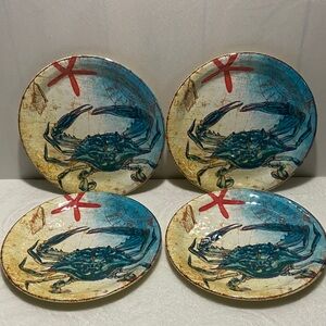 Pier 1 imports blue crab sea life melamine plates set of 4